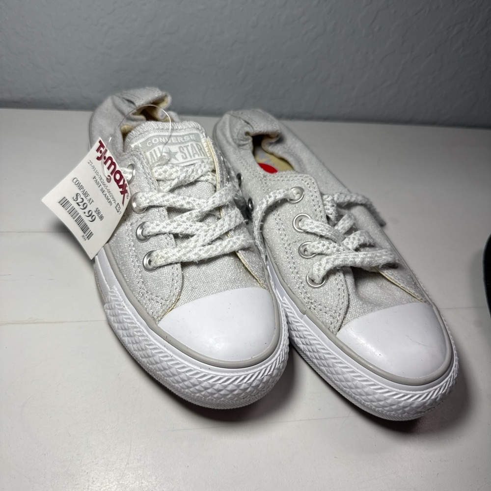 Converse Light Gray and White Sneakers